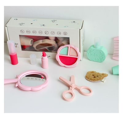 2024 recém-chegados brinquedos de silicone de maquiagem livre de BPA silicone crianças garotas ferramentas de brinquedos com kit