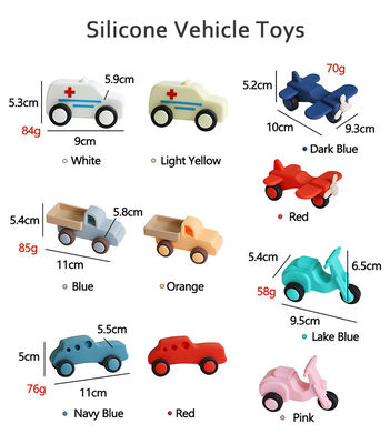Brinquedos de Carro e Avião Montessori de Silicone Macio – Brinquedos de Desenvolvimento Não Tóxicos para Bebês