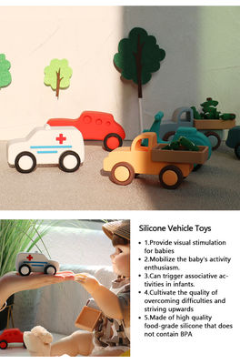 Fábrica por atacado de silicone bebê garoto carro brinquedos bebê Montessori brinquedo carro para crianças pequenas dentição orgânica