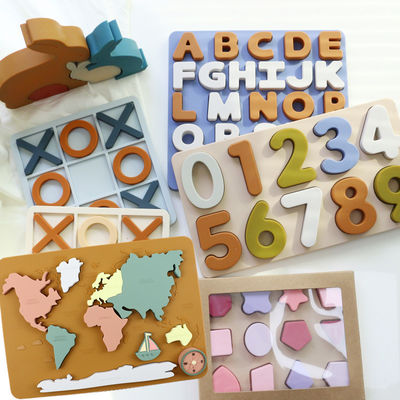 Novo design 3D Puzzle de silicone Jigsaw Brinquedos de bebê Para recém-nascidos Montessori Puzzle Cognitivo Jogos de tabuleiro de correspondência Jogos de Educação Infantil