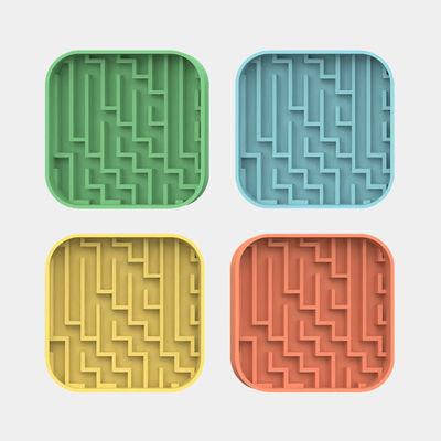 Personalizado labirinto bonito padrão de silicone animal de estimação cão alimento de alimentação colchão de silicone Slow Feeder Licking Pad