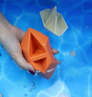 Novos brinquedos de banho de silicone seguros de BPA para barcos, fáceis de limpar, crianças, brinquedos de banho, meninos de banho de silicone educacional.
