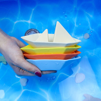Novos brinquedos de banho de silicone seguros de BPA para barcos, fáceis de limpar, crianças, brinquedos de banho, meninos de banho de silicone educacional.