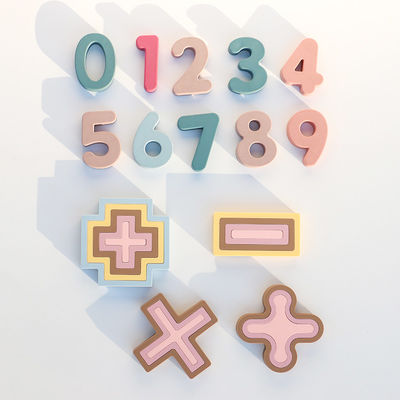 Custom OEM ODM brinquedos de silicone personalizados para bebês impressos com laser número pequeno quadro 10pcs pacote para crianças conjuntos de brinquedos educacionais