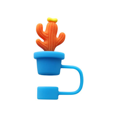 Cactus Palhinha tampões protetor bebendo acessórios e design prático reutilizável lindos silicone palhinha tampões dicas protetores