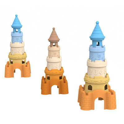 Produtor de silicone personalizado design de moldes privados e atacado disponível design de silicone castelo torre de bloqueio brinquedos