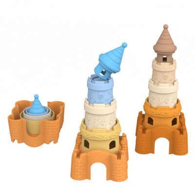 Produtor de silicone personalizado design de moldes privados e atacado disponível design de silicone castelo torre de bloqueio brinquedos
