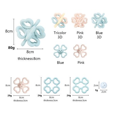 2025 New Custom Silicone Ring Soft 3D Kids Baby Rattle Toy BPA-Free Food Grade Teething Toys Tremendo Dentes de Brinquedo Macios