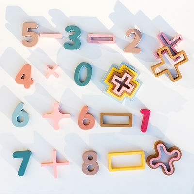 Unisexo não tóxico de silicone pré-escolar Blocos de construção educacionais Digital Computational Toy Set para aprendizagem de adição e subtração