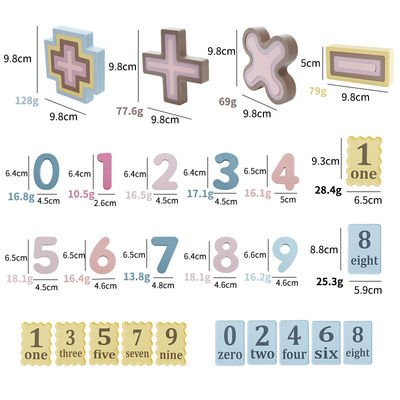 Unisexo não tóxico de silicone pré-escolar Blocos de construção educacionais Digital Computational Toy Set para aprendizagem de adição e subtração