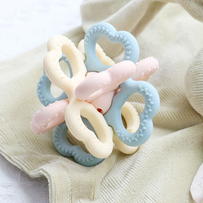 PAISEN BSCI Rattle Baby Teether Ball Toy BPA Free Silicone Soft Ball Fácil de Segurar Teether para Bebês 6 meses de Idade+