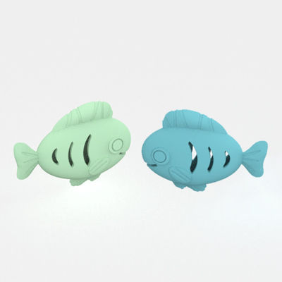 Gráfico de produtos alimentares de qualidade BPA grátis de silicone para cães de estimação de treinamento de peixe brinquedos de forma de lanche vazamento lento de silicone alimentador de peixe brinquedos