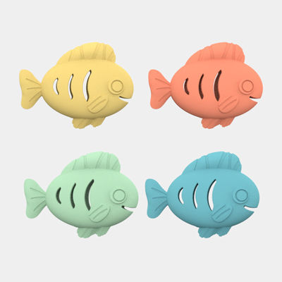 Gráfico de produtos alimentares de qualidade BPA grátis de silicone para cães de estimação de treinamento de peixe brinquedos de forma de lanche vazamento lento de silicone alimentador de peixe brinquedos