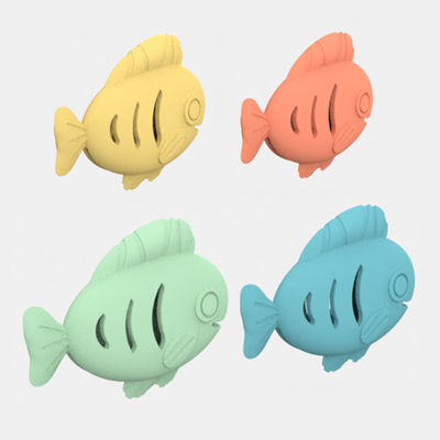 Gráfico de produtos alimentares de qualidade BPA grátis de silicone para cães de estimação de treinamento de peixe brinquedos de forma de lanche vazamento lento de silicone alimentador de peixe brinquedos