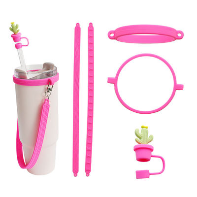 Sling de alça de silicone personalizado para tumbler personalizado antiderrapante Sippy Cup Label Garrafa de água Carry Strap Bar Acessórios