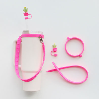 Sling de alça de silicone personalizado para tumbler personalizado antiderrapante Sippy Cup Label Garrafa de água Carry Strap Bar Acessórios
