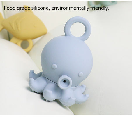 Custom Popular Silicone Animal Oceano Polvo Peixe Tartaruga Cavalo de Mar Crianças Bebê Banho Brinquedos Conjunto de Presente Spray de Água Squishy