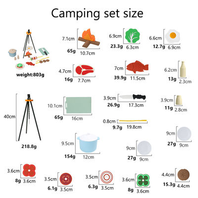 Logotipo personalizado 19-PC Silicone Mini Chef Barbecue Role Playing Kitchen Cook Toy Set Pretender Picnic Play Kitchen Toys Regalo Bebê Jogos