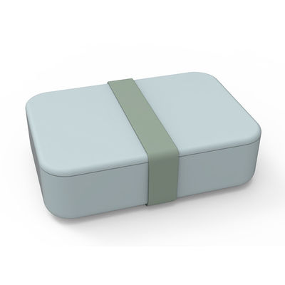 Customize logotipo portátil de silicone rectangular recipiente de alimentos caixa Bento com tampa 3 rede