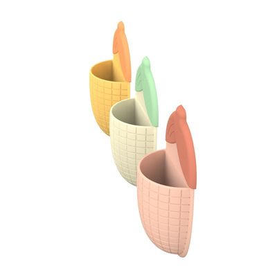 Carinhosos recipientes de pasta de dentes para copos de sucção em forma de milho