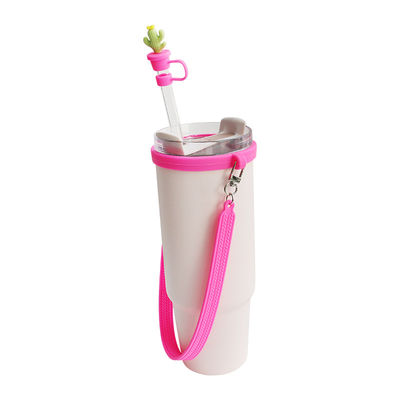 30oz 40oz Tumbler com alça Anti-gravagem Manga de Taça de Silicona e Anti-derrapante garrafa de água alça Faixa