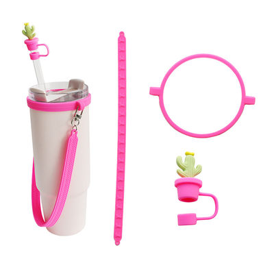 30oz 40oz Tumbler com alça Anti-gravagem Manga de Taça de Silicona e Anti-derrapante garrafa de água alça Faixa