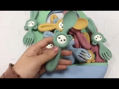 Colheres bonitos macias de Panda Style Silicone Forks And para crianças do bebê