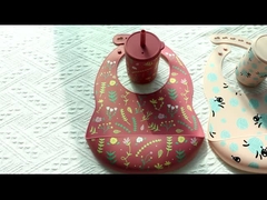 Copo de bebida de silicone com palha para formação do bebê livre de BPA Copo de silicone de qualidade alimentar impresso